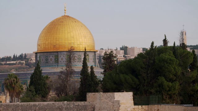 MS Shot of Dome of Rock，以色列耶路撒冷旧城视频素材