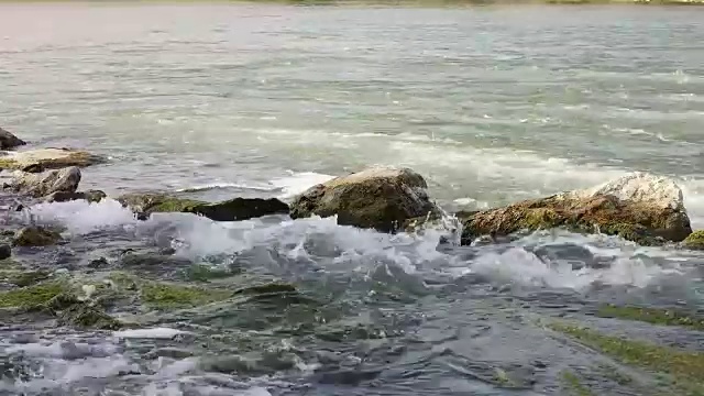 河流瀑布岩苔视频下载