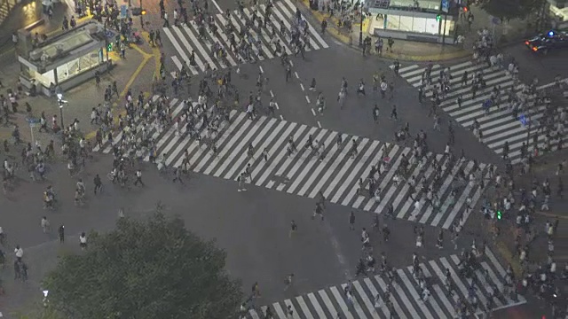 时光流逝东京涩谷十字路口视频素材