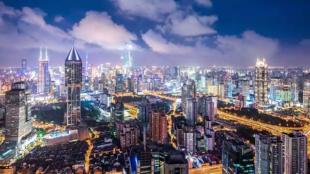 T/L WS HA ZI Modern City at Night /上海，中国视频素材