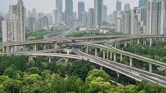 上海城市景观，4k时间流逝视频素材