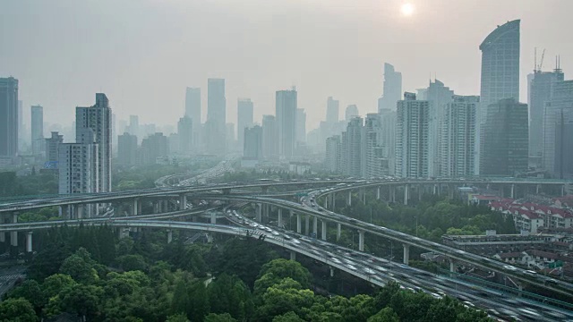 上海城市景观，4k时间流逝视频素材