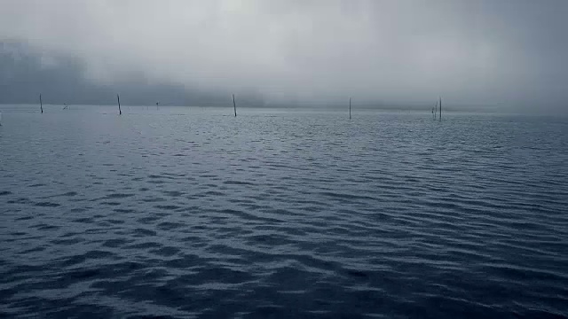 LS波水面有雾，云动视频素材