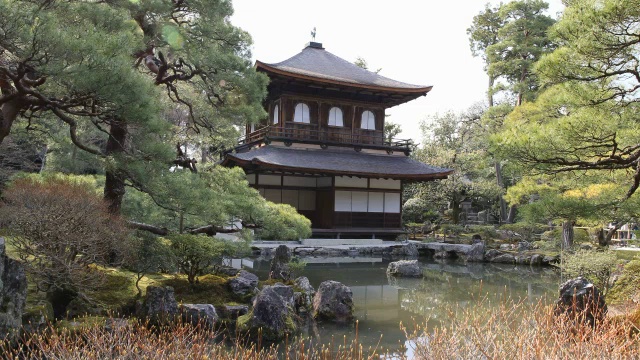 日本京都的Ginkaku-ji寺庙视频素材