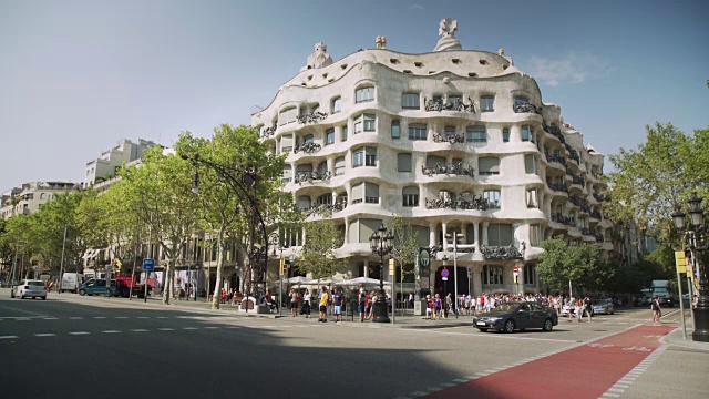 La Pedrera Casa Mila Barcelona，高迪建筑。联合国教科文组织世界遗产建筑。视频素材