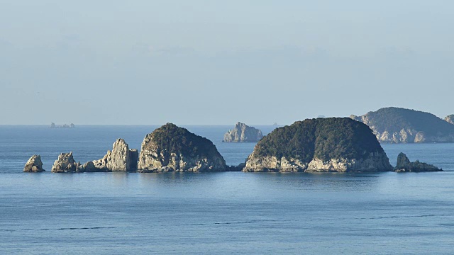 韩烈海尚国家公园的大比容大涛岛和道坡岛海景视频素材