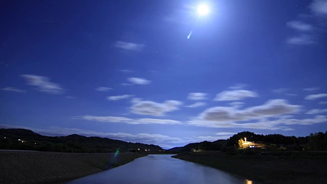 午夜时分的乡村景色视频素材