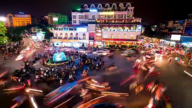 延时鸟瞰图的河内城市视频素材