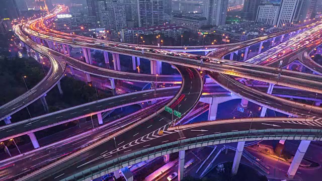 T/L WS HA上海高速公路高架景观/中国上海视频素材