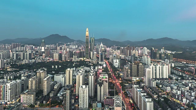 T/L WS time - apse of City skyline /深圳，中国视频下载