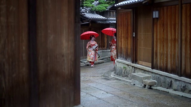 舞子女孩去培训班成为艺妓视频素材