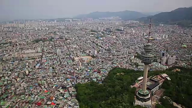 大邱吴邦塔鸟瞰图视频素材