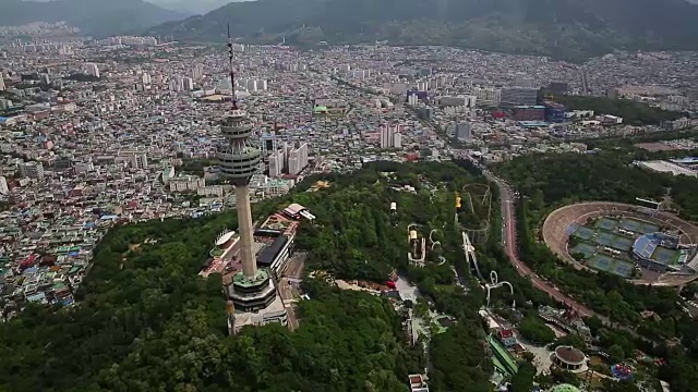 大邱吴邦塔鸟瞰图视频素材