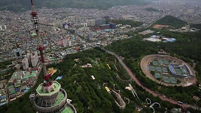 大邱吴邦塔鸟瞰图视频素材