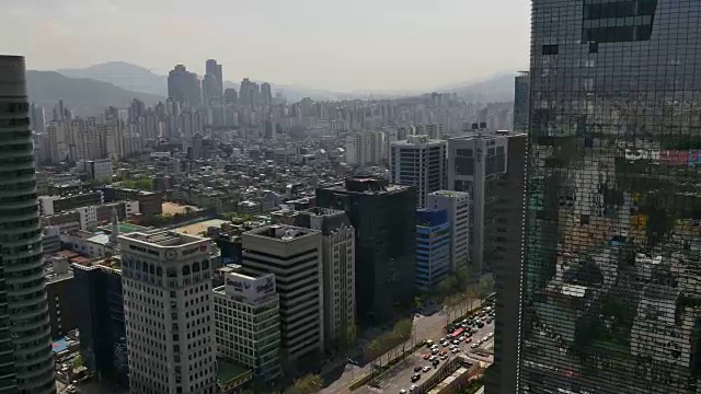 鸟瞰图的Coex贸易大厦在三城地区在江南视频素材