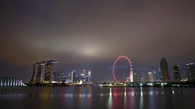 滨海湾金沙酒店和新加坡摩天观景视频素材