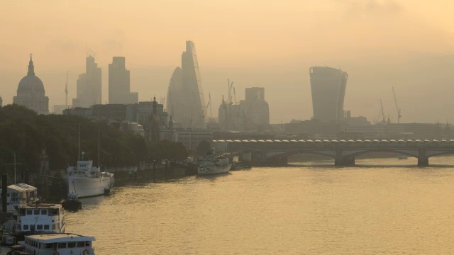 伦敦英国英格兰欧洲桥泰晤士河圣保罗TL视频素材