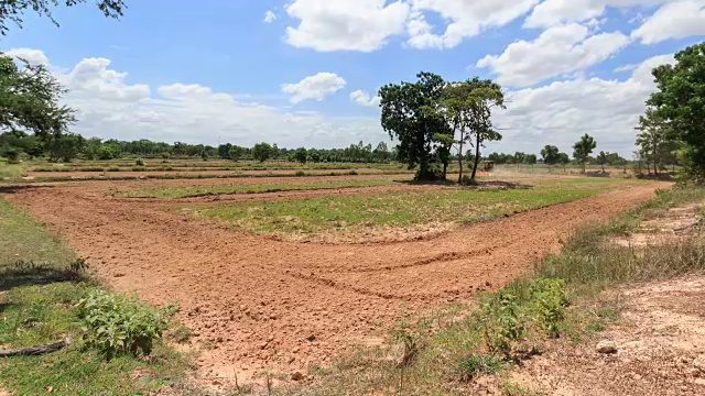 时间推移倾斜射击按钮到顶部:Tactor在农场视频素材