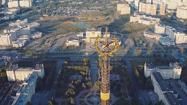 莫斯科国立大学尖塔鸟瞰图视频下载