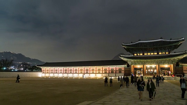 景福宫一段的红念门(hongyemun)观视频素材