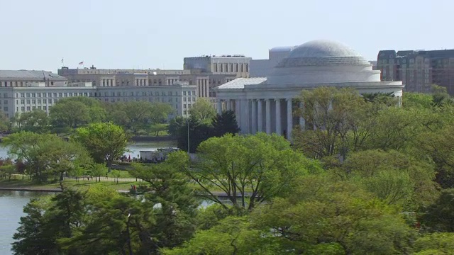 美国华盛顿特区杰斐逊纪念堂鸟瞰图视频素材