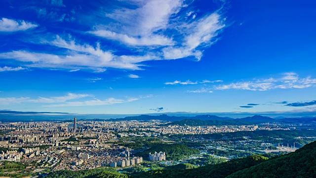 首尔市景和乐天世界大厦在Jamsil地区视频素材