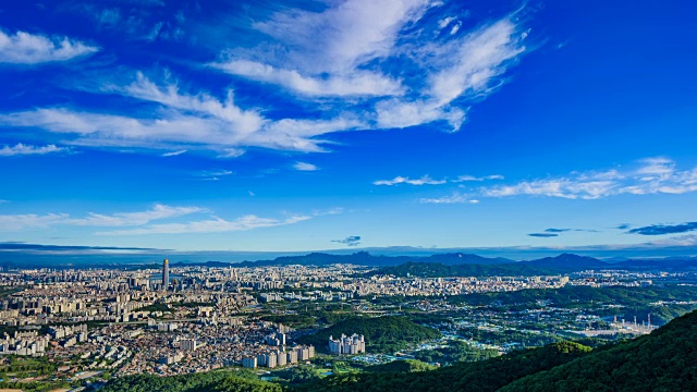 首尔市景和乐天世界大厦在Jamsil地区视频素材