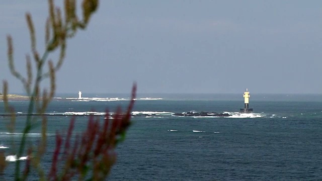 济州岛的海景和灯塔视频素材