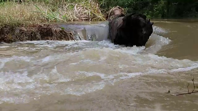 木材舱壁水道。视频下载