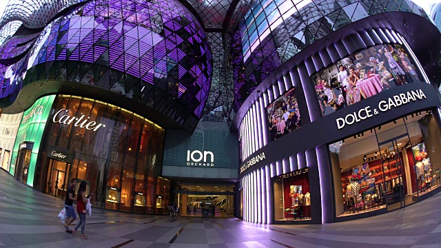 ION Orchard Mall，新加坡乌节路购物区，东南亚视频素材