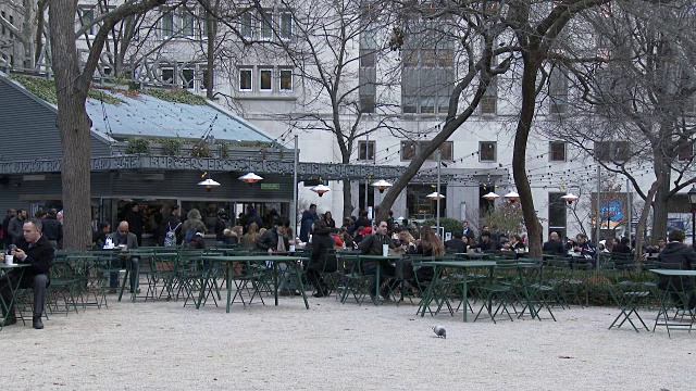 最初的Shake Shack，麦迪逊广场公园-熨斗区纽约视频素材