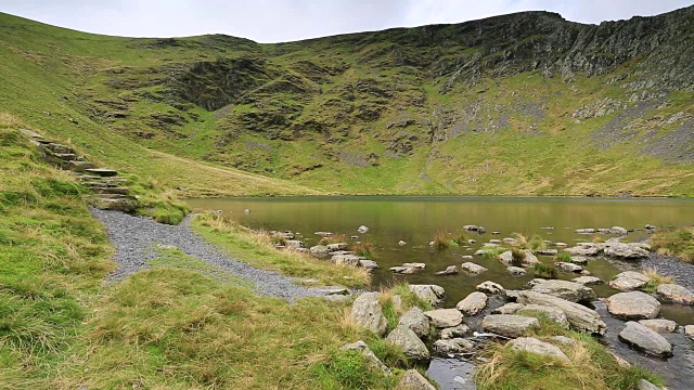 英国坎布里亚湖区国家公园的Blencathra falls上的鳞片视频素材