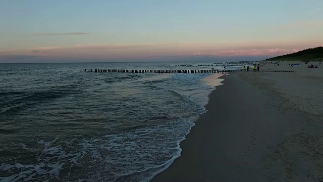 波罗的海海湾的日落视频素材