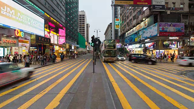 中国香港香港岛中区的交通及人口-时间推移视频素材