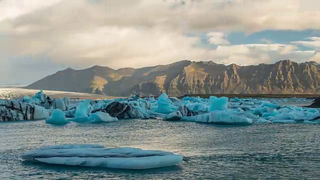 Jokulsarlon冰川泻湖的4K延时拍摄视频素材