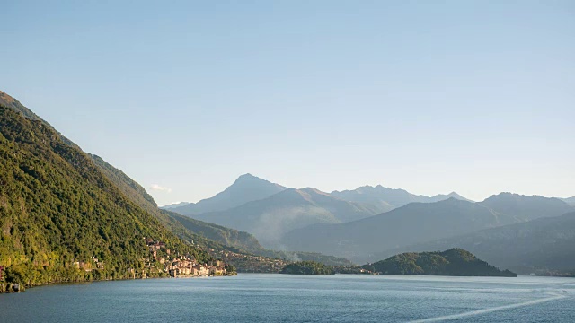 时光流逝:意大利，科莫湖景观视频素材