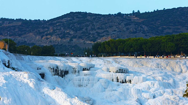 4K:石灰华梯田，Pamukkale, Denizli，土耳其视频素材