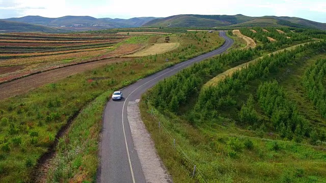 空中草原公路视频素材