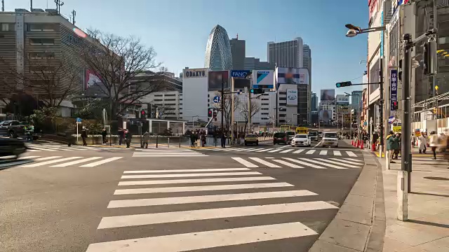 延时:行人拥挤在东京新宿视频素材