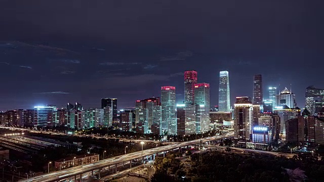 时光流逝——北京天际线夜景(缩小)视频素材