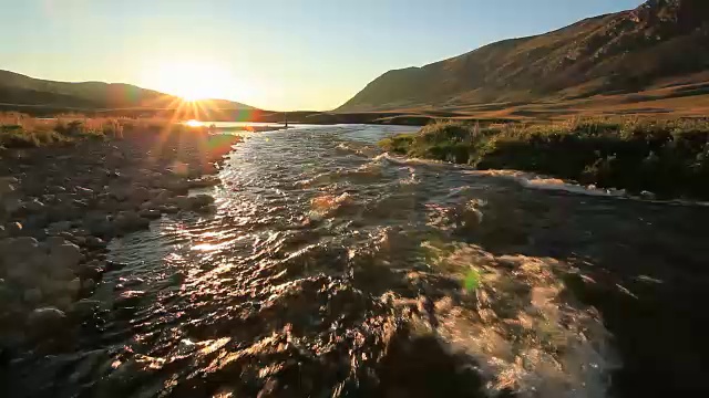 山湖日落视频素材