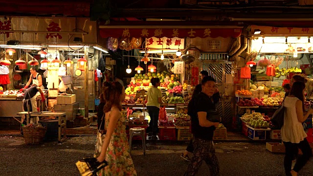 夜间蔬菜店视频素材