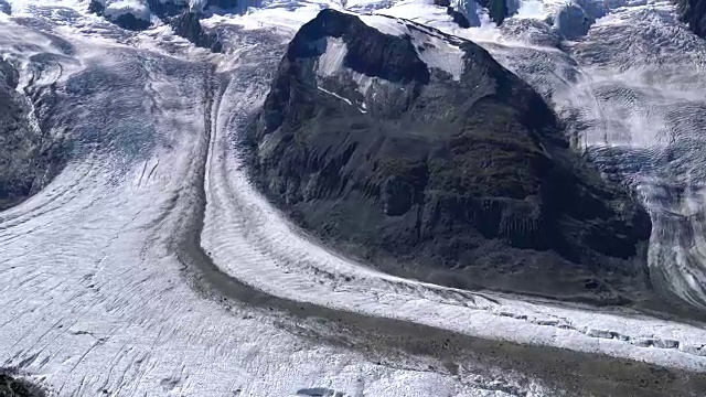 马特洪峰地区的戈尔纳冰川。视频素材