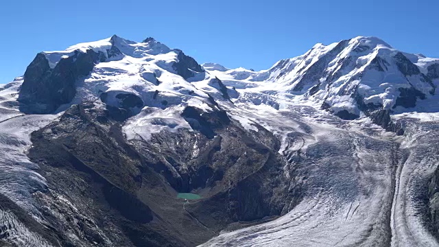 马特洪峰地区的戈尔纳冰川。视频素材