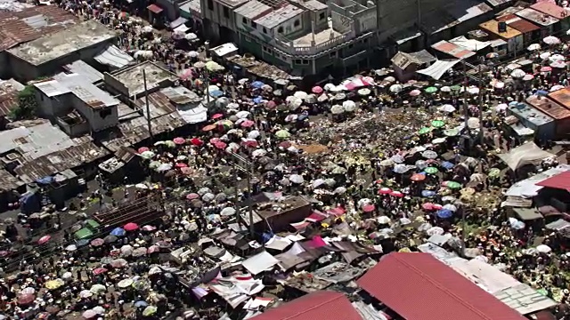 海地:太子港市场广角镜头视频素材