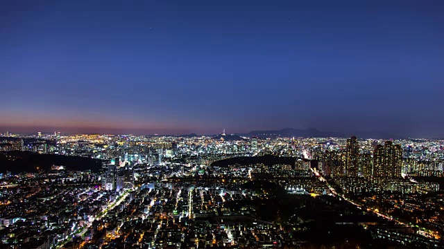 汉城夜景(汉城是韩国首都)视频素材