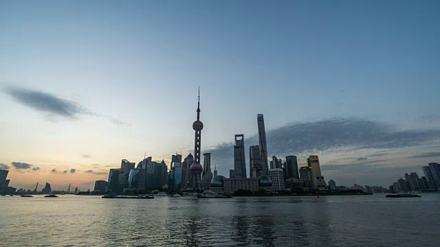 T/L WS Shanghai Skyline at Sunrise /中国上海视频素材