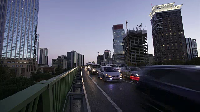 间隔拍摄日落市中心视频素材