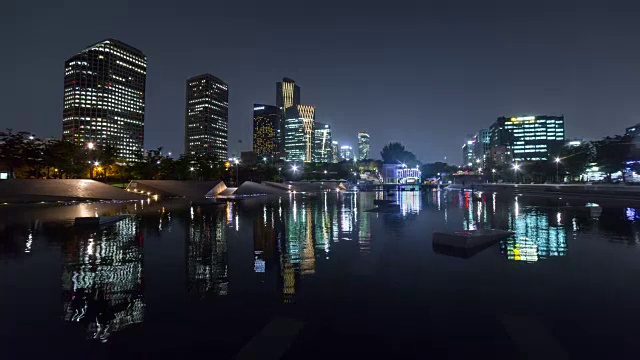 韩港公园的夜景视频素材