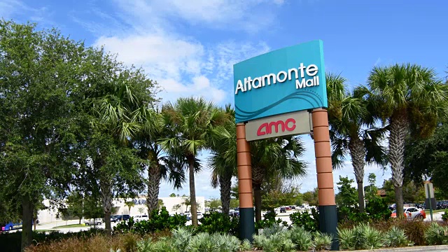 Altamonte Springs Florida Altamonte Mall上城区商铺和商场招牌，4K视频素材